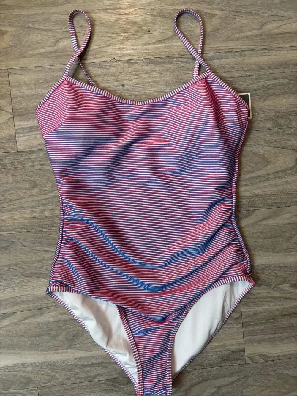 Striped Pink & Blue One-Piece Swimsuit
